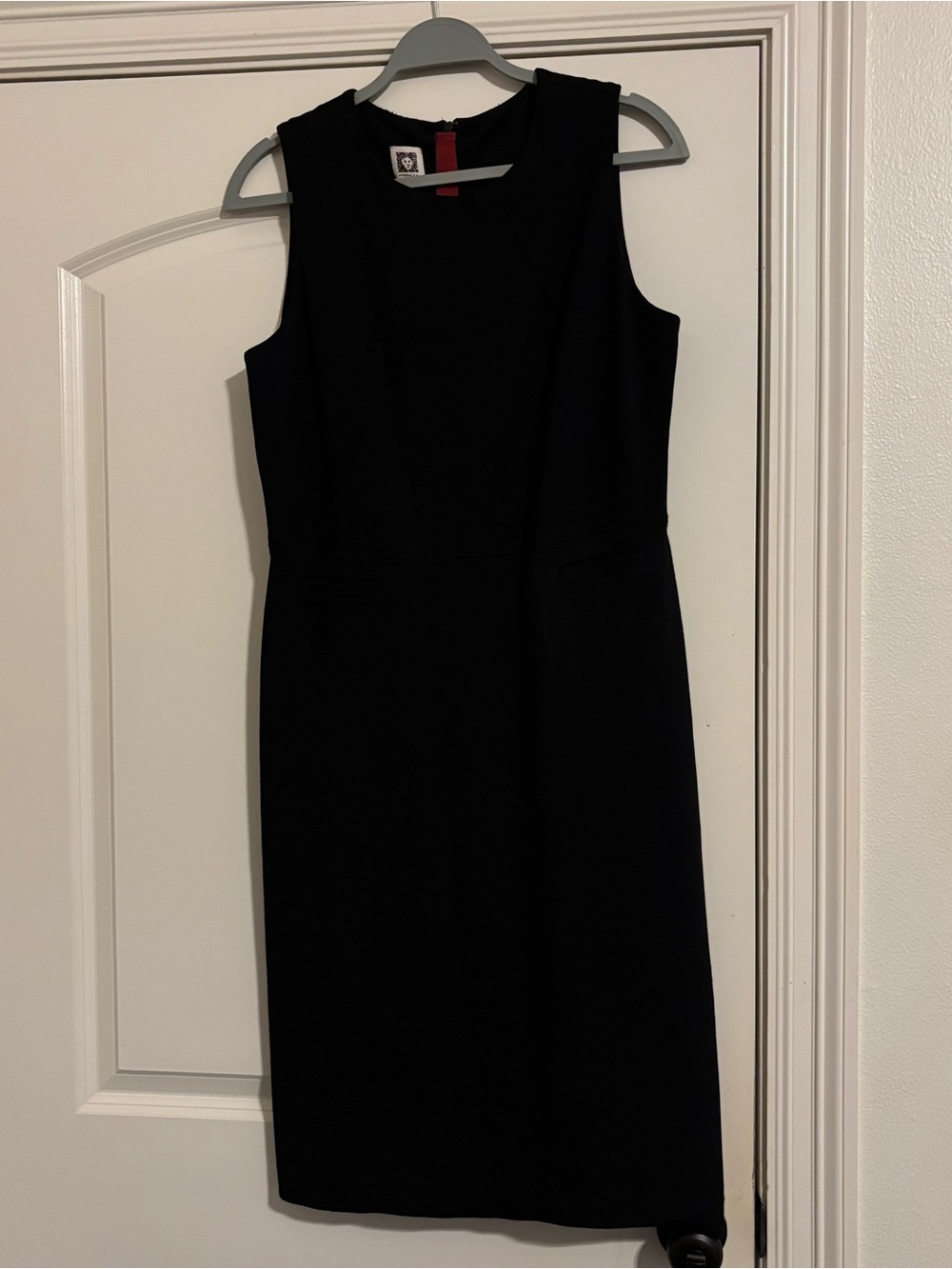 Anne Klein Black Sleeveless Midi Sheath Dress